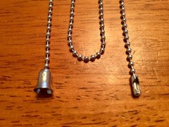 (4-Pack) Antique Silver Bell Ball Chain Ceiling Fan Light Switch Pull Extension