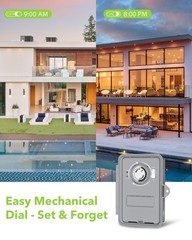 Heavy Duty 24-Hour Mechanical Timer Box for Pool Pump, Water Heater, Fans, SPA –