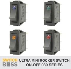 Ultra Mini ROCKER TOGGLE SWITCH ON-OFF – LED Dot Illuminated 12v 24v 4 Colours