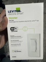 Leviton Decora Smart Dimmer Switch, Wi-Fi 2nd Gen, Neutral Wire Required White