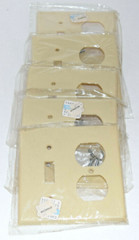(pack of 5) Leviton 001-86005 Plastic Combination Wall Plate ivory color