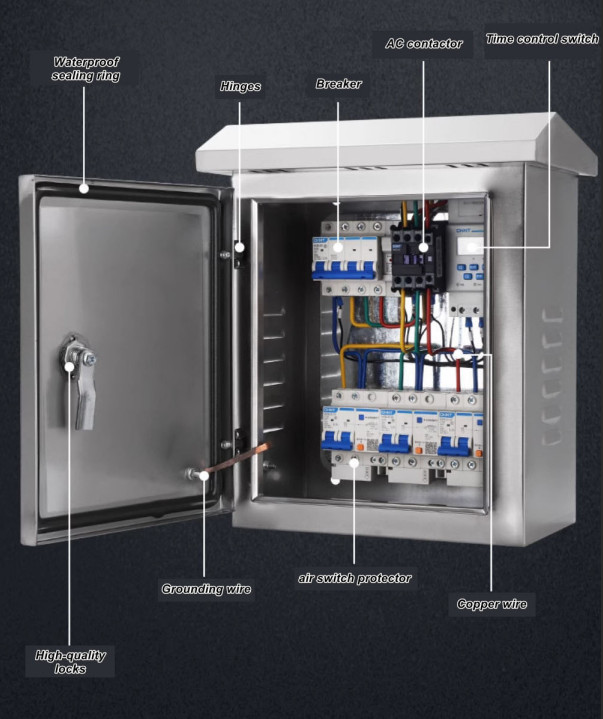 Street Light Timer Control Cabinet DPXF380-110 380VAC 11kW for Garden Landscape
