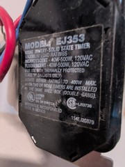 Intermatic Model EJ-353 Timer 500 Watts Max Load