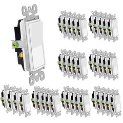 15A 120/277V 3-Way Wall Light Switch On/Off Rocker Paddle Switch UL White x40PK