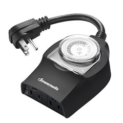 DEWENWILS Christmas Lights Timer Outdoor 24-Hour Plug in Mechanical Timer Switch