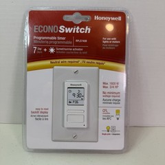 Honeywell ECONOSwitch RPLS740B Timer Wall Switch White 120V