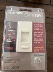 Lutron Atenuador Dimmer, Single Pole Halogen 120V 600W, Push-Button