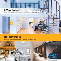 3 Way Wireless Light Switch No Wiring No Wifi 100ft Rf Range Preprogrammed Expan