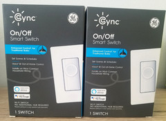 Set of 2 GE Cync ON/OFF Smart Light Switch with Wi-Fi 3 Way Control White NEW!