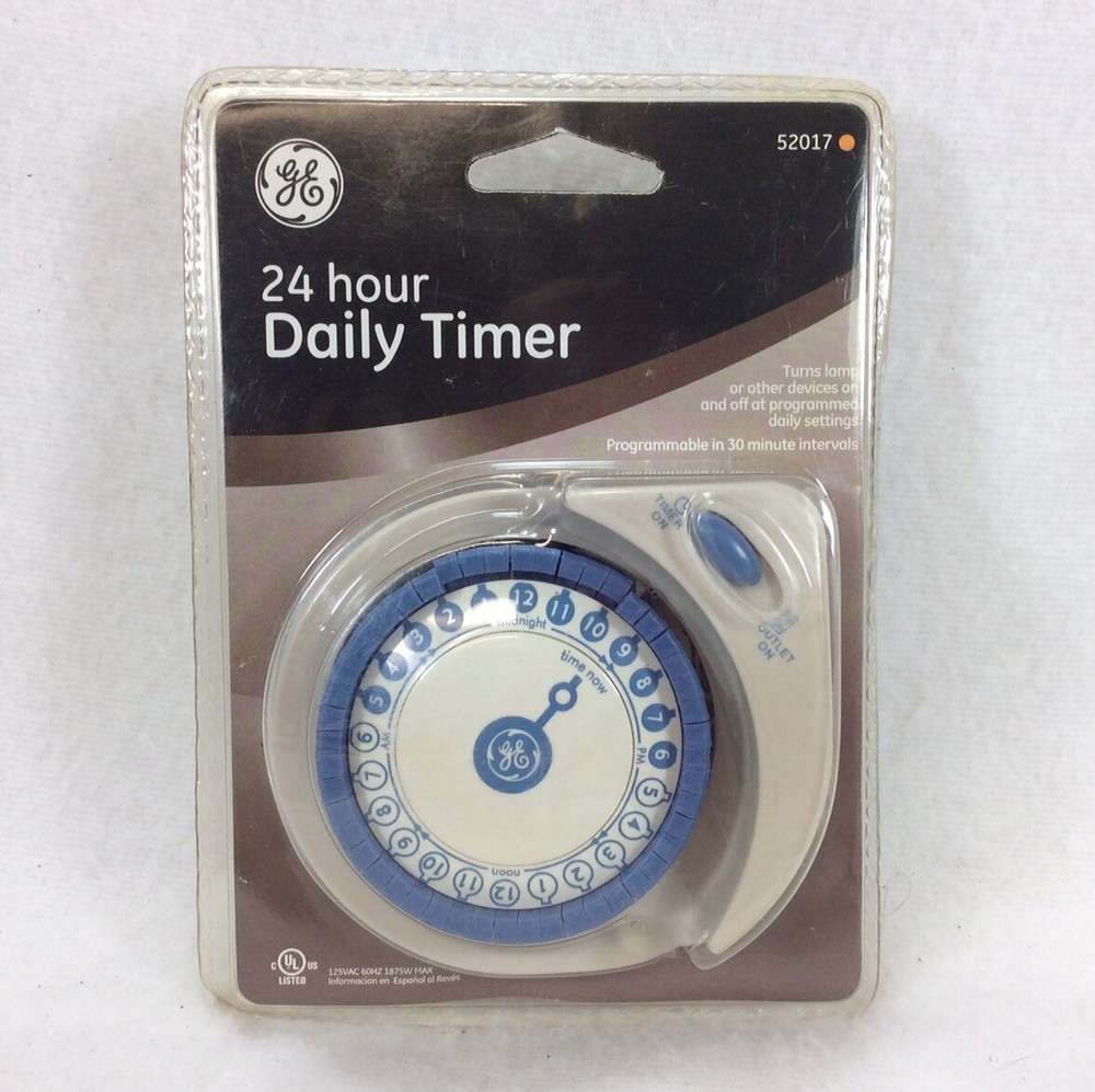 NIP General Electric 24 Hour Timer Model 52017 Programmable 30 Minute Intervals