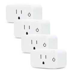 4 Pack Smart Home Wi-Fi Plugs – Alexa & Google Home Compatible, White, Toggle…