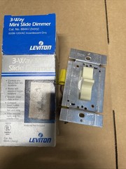 Leviton Ivory Decora Slide Light Dimmer Switch 600W Incandescent 3-Way 6644-I