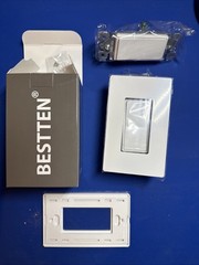 BESTTEN 10 Pack Single Pole Decorator Wall Light Switch with Screwless Wallpl…