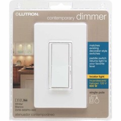Lutron Contemporary Dimmer Switch DVW-600PH-WH 600W DIMMER