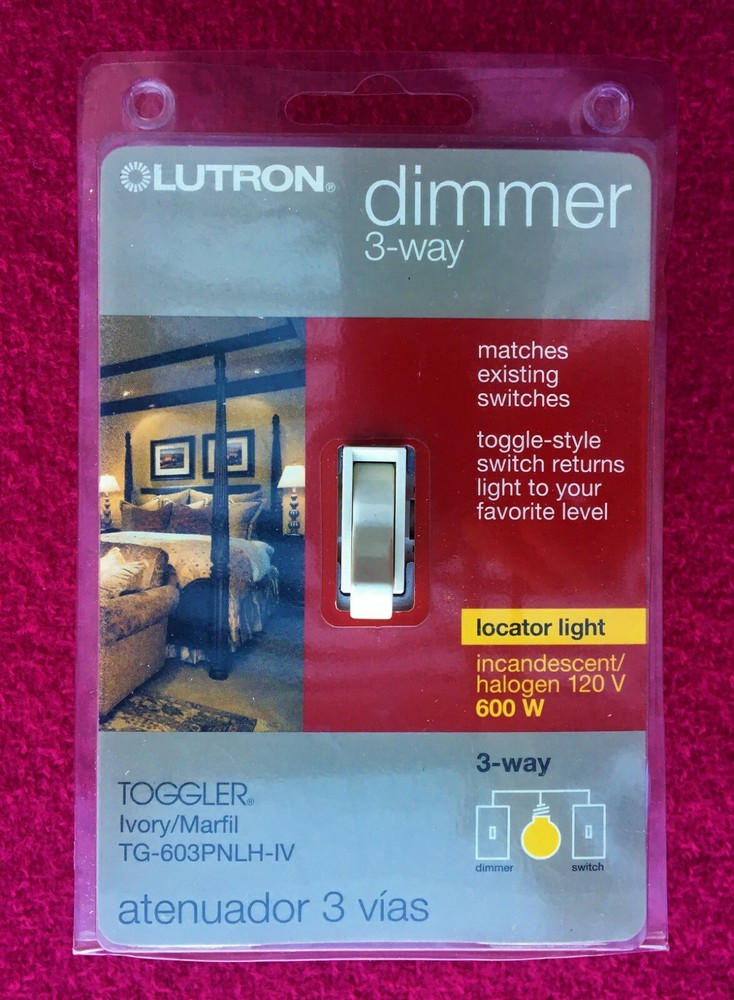 Lutron White Toggle 3-Way Dimmer TG-603PLNH-WH