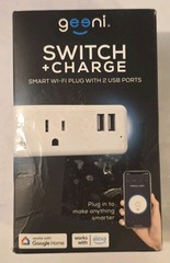Geeni 1-Pack Smart Wi-Fi Plug Switch + Charge | 2 USB Ports | Multi-Port Outlet