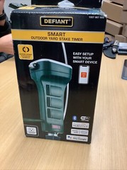 Defiant Smart Outdoor 1.8ft. 6-Outlet Power Stake Powered by Hubspace, Green