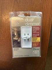 Lutron Skylark Dual Slide-to-Off Dimmer, 120 V, 2.5 A, 300 W, 1 P, White S2-LH
