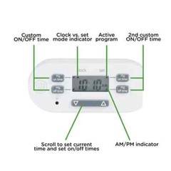 myTouchSmart Indoor Simple Set Plug-In Digital Timer Bar Programmable (2-Pack)
