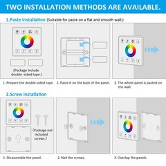 RGB LED Controller, RF Wireless Remote Control, Dimmable LED Wall Controller …