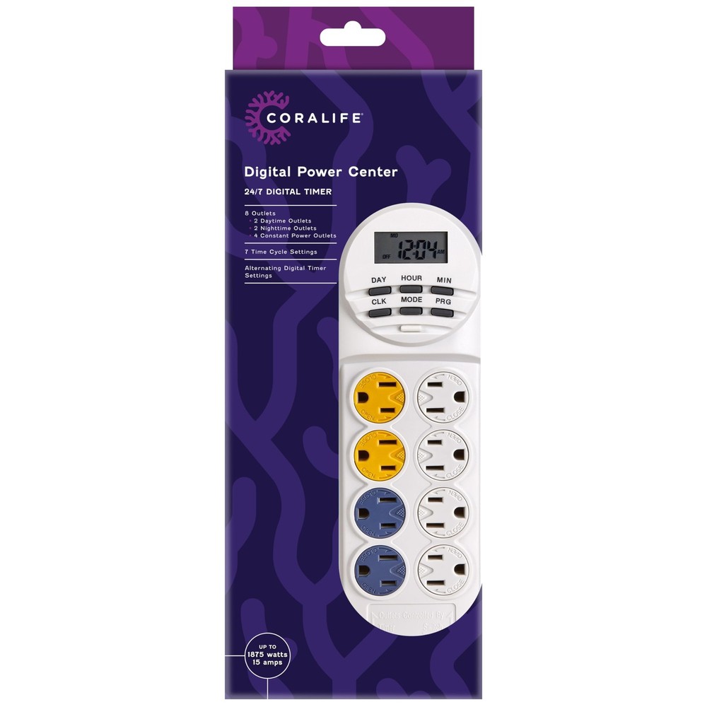 Coralife Aquarium Fish Tank 8-Outlet 24/7 Digital Power Center Timer