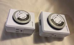 Lot Of 2 Fosmon Indoor 24 HR Programmable Dual Plug-In Mech Outlet Timers White