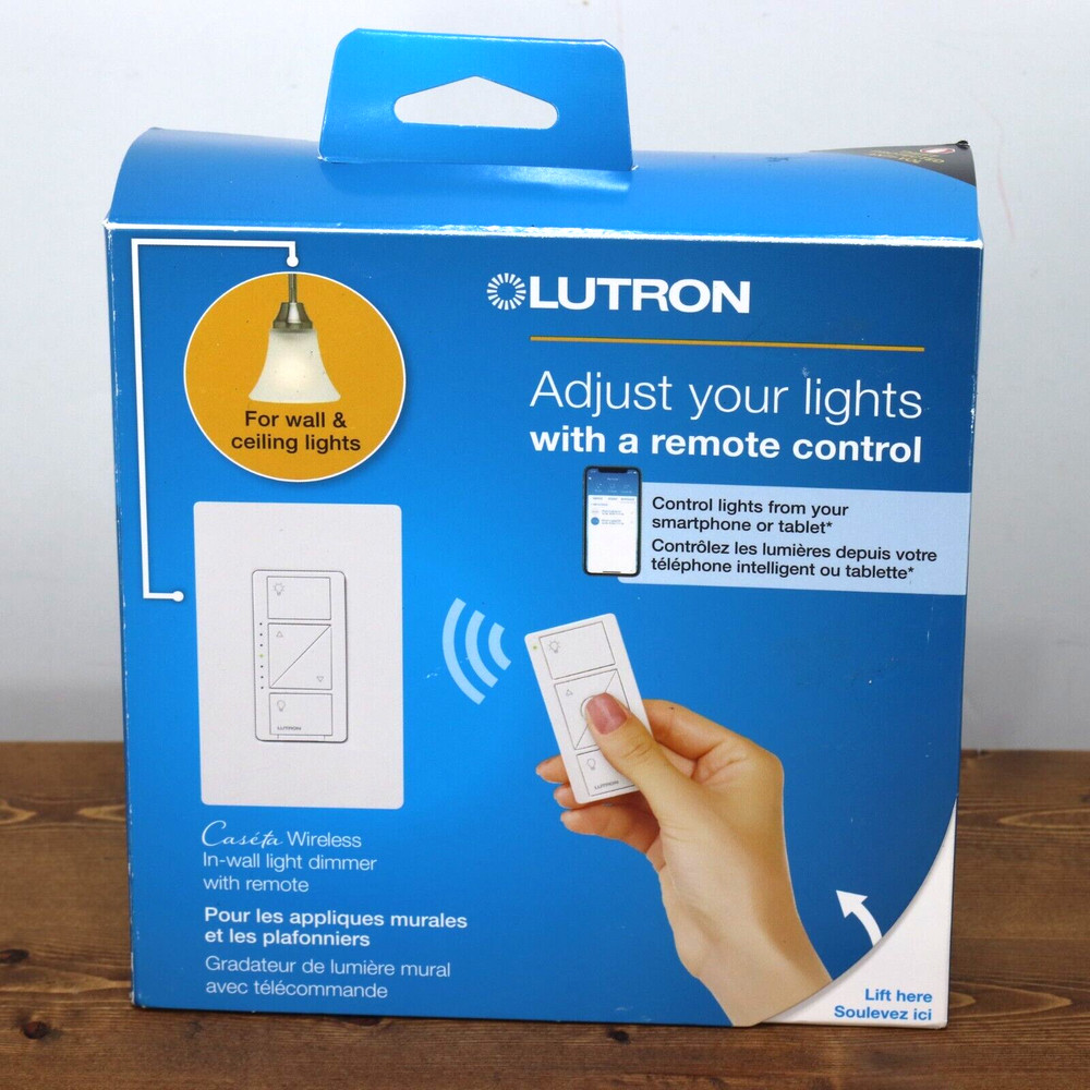 Lutron CASETA Wireless In-Wall Dimmer w/ PICO Remote – White (P-PKG1W-WH) NIOB!
