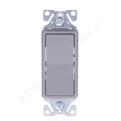 Eaton 7503GY Gray 15A Residential 3-Way Rocker Light Switch Decorator Control