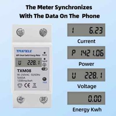 60A Circuit Breaker Timer Smart Switch WIFI For TUYA Energy Meter Current Limit