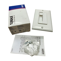 Eagle Electric 6421W White Slide Dimmer, Single Pole, 600W, 120VAC, 60Hz
