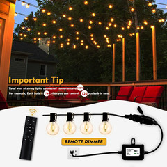 120W(Max) Remote Dimmer Timer Function Plug in for All Outdoor String Lights, Pa