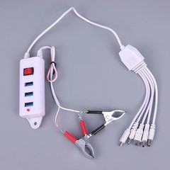Portable USB Clip Charger with Switch 3 USB Ports for Multiple Devices