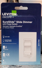 Leviton Decora SureSlide Slide Dimmer 120V 3-Way Single Pole White R62-6674-P0W
