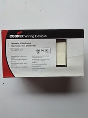 Box of 10 Cooper 7503A Almond Rocker Decorator 3-way Light Switches