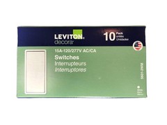 Leviton 5601-2WM 15 Amp 120/277 Volt Decora Rocker Single-Pole AC Quiet Switc…