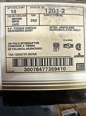 Leviton Brown INDUSTRIAL Grade Single Pole Toggle Wall Light Switch 15A 1201-2
