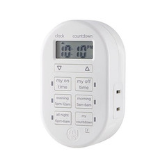 MY TOUCH SMART Indoor Digital Polarized Outlet Simple Set Plug-In Timer, White