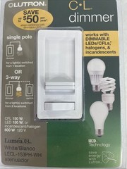 NEW LUTRON CL DIMMER SWITCH 3-WAY TOGGLER TGCL-153PH-WH, WHITE