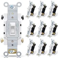 4 Way Toggle Light Switch, 15 Amp, 120-277V, Toggle Framed AC Quiet Switch, in W