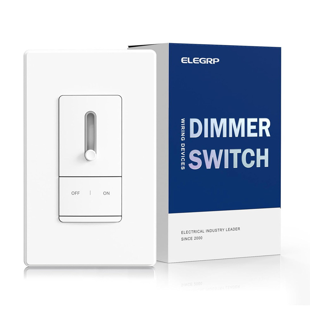 Slide Dimmer Light Switch, Universal Dimmable LED Lighting Control, Single Pole