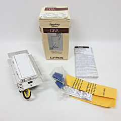 Lutron DVELV-300P-WH Diva 300W Single Pole Preset Light Dimmer – White