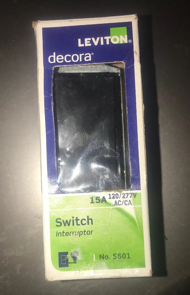 Leviton Decora 15 Amps 120 Volts Single Pole Rocker Switch Black New