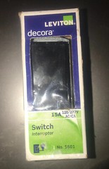 Leviton Decora 15 Amps 120 Volts Single Pole Rocker Switch Black New