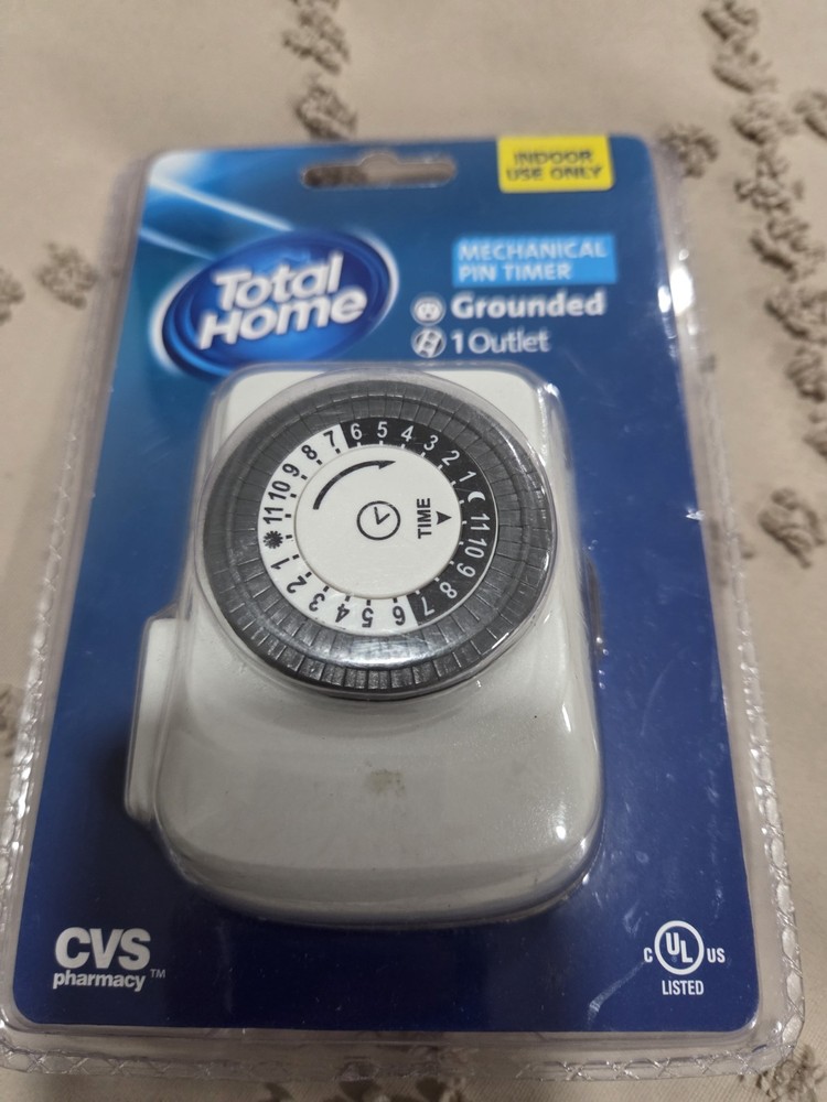 TOTAL HOME Indoor Grounded 24 HOUR Mechanical Pin Timer.🔥🔥