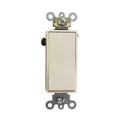 LEVITON 5691-2A DECORA ROCKER SWITCH, 1-P, COMMERCIAL, 15A, 120/277V, ALMOND