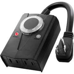 Light Sensor Timer Waterproof and Mechanical Plug in Timer Switch with 2 Grounde