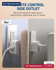 DEWENWILS Remote Control Outlet Wireless Wall Switch, 15A/1875W Wireless Light S