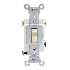 Leviton 20 Amp, 120/277 Volt, Toggle 3-Way AC 1 Count (Pack of 1), Ivory