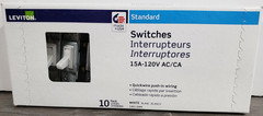 Leviton Residential 15A 120V AC/CA Switches White 10 Pack 1451-2WM U.S.A. NEW