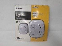 Prime Remote Switch Power Tap 4 Outlets 6 ft Cord New Sealed